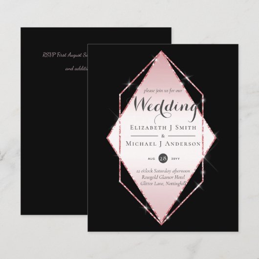 Rose Gold Foil Look Geometric Wedding (Vorne/Hinten)