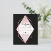 Rose Gold Foil Look Geometric Wedding (Stehend Vorderseite)
