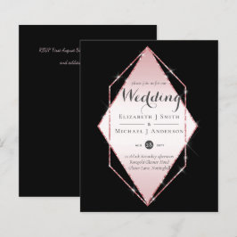 Rose Gold Foil Look Geometric Wedding