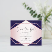 Rose Gold Foil Look Geometric Wedding (Stehend Vorderseite)