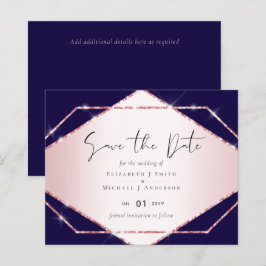 Rose Gold Foil Look Geometric Wedding