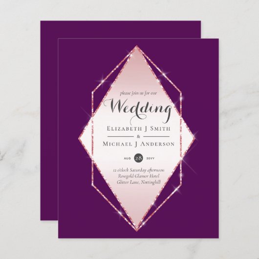 Rose Gold Foil Look Geometric Wedding (Vorne/Hinten)