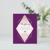 Rose Gold Foil Look Geometric Wedding (Stehend Vorderseite)