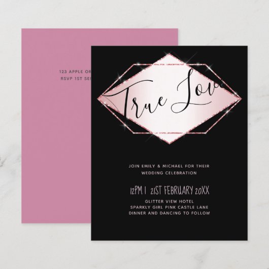 Rose Gold Foil Look Geometric Wedding (Vorne/Hinten)
