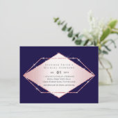 Rose Gold Foil Look Geometric Wedding (Stehend Vorderseite)
