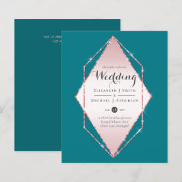 Rose Gold Foil Look Geometric Wedding
