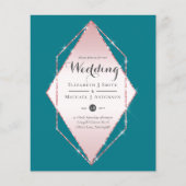 Rose Gold Foil Look Geometric Wedding (Vorderseite)