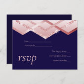Rose Gold Foil Look Geometric Wedding Einladungspostkarte (Vorne/Hinten)