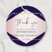 Rose Gold Foil Look Geometric Wedding Geschenkanhänger (Vorderseite)