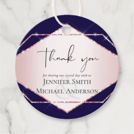 Rose Gold Foil Look Geometric Wedding Geschenkanhänger