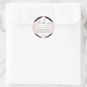 Rose Gold Foil Look Geometric Wedding Runder Aufkleber (Tasche)