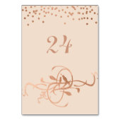 Rose Gold Foil Lounge Vögel Tischnummern (Vorderseite)