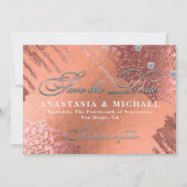 Rose Gold Foil Luxus Glam Stilvolle Hochzeit Save The Date (Vorderseite)