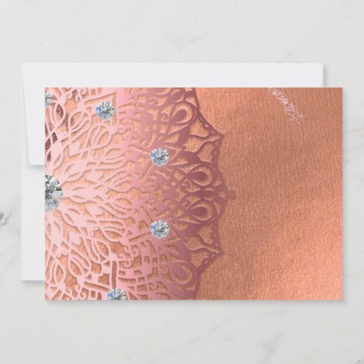 Rose Gold Foil Luxus Glam Stilvolle Hochzeit Save The Date (Rückseite)