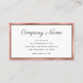 Rose Gold Foil Luxus Script Business Card Visitenkarte (Rückseite)