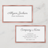 Rose Gold Foil Luxus Script Business Card Visitenkarte (Vorne/Hinten)