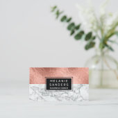 Rose Gold Foil | Marmor Visitenkarte (Stehend Vorderseite)