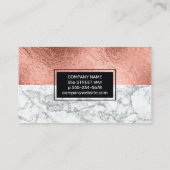 Rose Gold Foil | Marmor Visitenkarte (Rückseite)