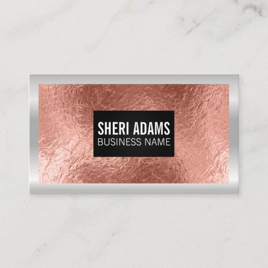 Rose Gold Foil | Metallgrenze Visitenkarte (Vorderseite)