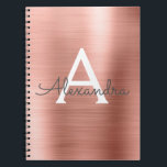 Rose Gold Foil Metallic Monogram Notebook Notizblock<br><div class="desc">Blush Pink - Rose Gold Imitate Brushed Metal Metallic Foil Elegant Mit Monogramm Notebook Journal für Schule oder Arbeit. Das Notizbuch eignet sich hervorragend,  um wieder zur Schule zu gehen,  um Hochzeiten oder Brautpartys zu planen.</div>