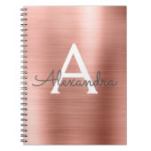 Rose Gold Foil Metallic Monogram Notebook Notizblock (Vorderseite)
