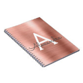 Rose Gold Foil Metallic Monogram Notebook Notizblock (Rechte Seite)