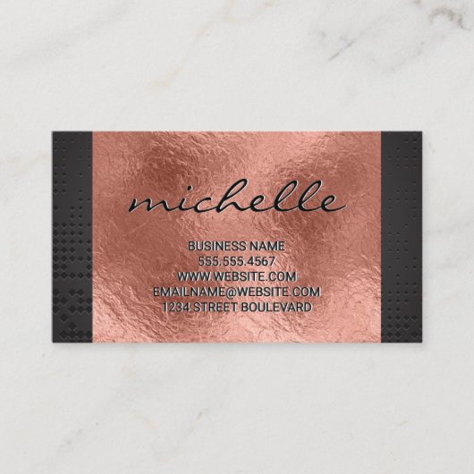 Rose Gold Foil Metallic Trim Visitenkarte (Vorderseite)