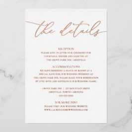 Rose Gold Foil Minimalistische Hochzeitskarte Folieneinladung