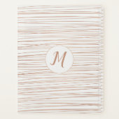 Rose Gold Foil Modernes Monogramm Name Student Planer (Rückseite)