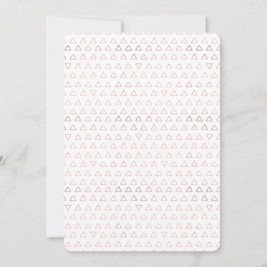 Rose Gold Foil Modernes Skriptüberlagern Save the  Date (Rückseite)