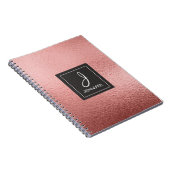 Rose Gold Foil Monogram Notebook Notizblock (Rechte Seite)