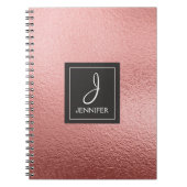 Rose Gold Foil Monogram Notebook Notizblock (Vorderseite)