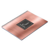 Rose Gold Foil Monogram Notebook Notizblock (Linke Seite)