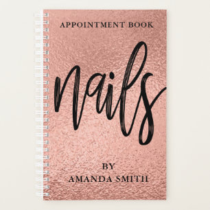 Rose Gold Foil Nägel Terminbuch Planer