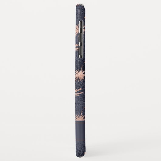 Rose Gold Foil - Navy Blue Pattern - Name hinzufüg Case-Mate iPhone Hülle (Hinten/Links)