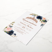 ROSE GOLD FOIL Navy Blush Quinceanera Folieneinladung (Gedreht)