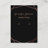 Rose Gold Foil Ohrring Display Card Visitenkarte (Vorderseite)