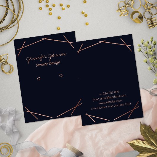 Rose Gold Foil Ohrring Display Card Visitenkarte