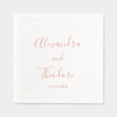 Rose Gold Foil Personalisierter Hochzeitscocktail Servietten Mit Folie (Vorderseite)