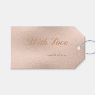 Rose Gold Foil Pink Pastel Hochzeitstag Geschenkanhänger