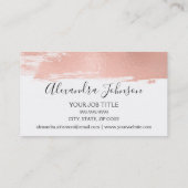 Rose Gold Foil Pinselstrich Schlaghaar und Schmink Visitenkarte (Rückseite)