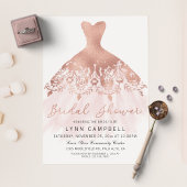 Rose Gold Foil Pressed Wedding Dress Brautparty Folieneinladung
