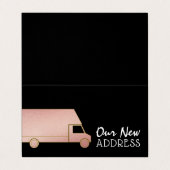 Rose Gold Foil Removal Van, Änderung der Adresskar Visitenkarten (Außenseite Aufgefaltet)