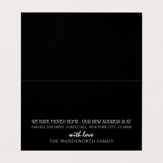 Rose Gold Foil Removal Van, Änderung der Adresskar Visitenkarten (Innenseite Aufgefaltet)