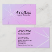 *~* Rose Gold Foil Rosa Blau Moderne Geometrie Visitenkarte (Vorne/Hinten)