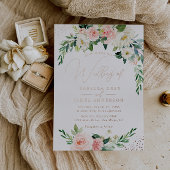 ROSE GOLD FOIL Rosa Blumenzehen Folieneinladung