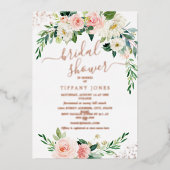 ROSE GOLD FOIL Rosa Brautparty Folieneinladung (Vorderseite)