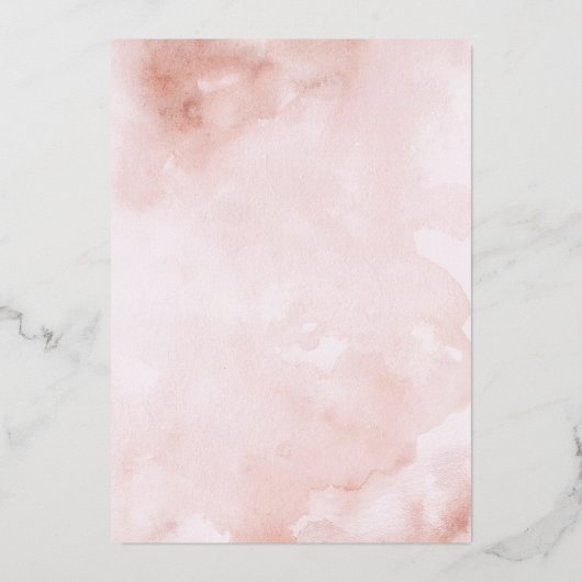 ROSE GOLD FOIL Rosa Brautparty Folieneinladung (Rückseite)