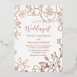 Rose Gold Foil Rose Gold Blätter Hochzeit Folieneinladung