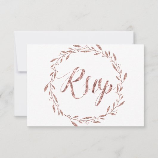 Rose Gold Foil RSVP Cards für Hochzeitskranz (Vorderseite)